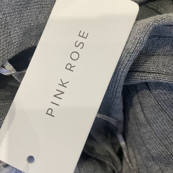 Pink Rose Grey Ribbed Knit Button Accent Sweater Midi Dress Fall Winter XL - Picture 6 of 7